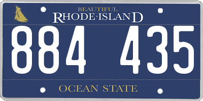 RI license plate 884435