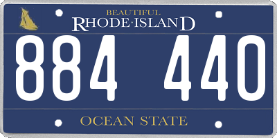 RI license plate 884440
