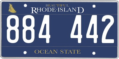 RI license plate 884442