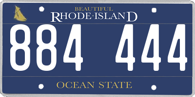 RI license plate 884444