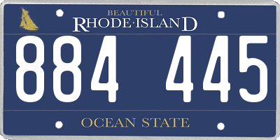 RI license plate 884445
