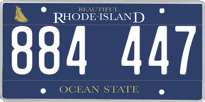 RI license plate 884447