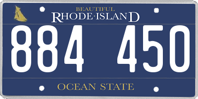 RI license plate 884450