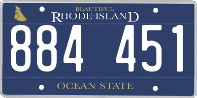 RI license plate 884451