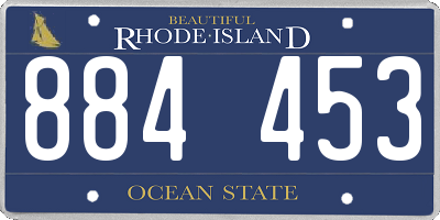 RI license plate 884453
