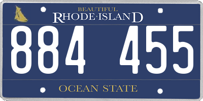 RI license plate 884455