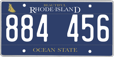 RI license plate 884456