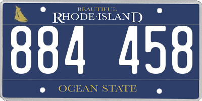 RI license plate 884458