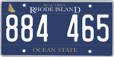RI license plate 884465