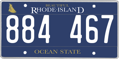 RI license plate 884467