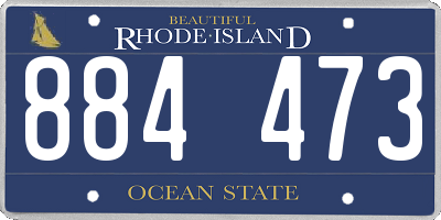 RI license plate 884473