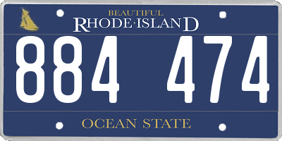 RI license plate 884474