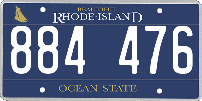 RI license plate 884476