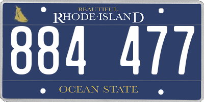 RI license plate 884477