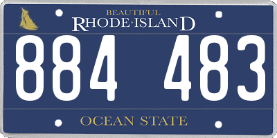 RI license plate 884483