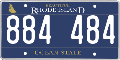 RI license plate 884484