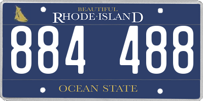 RI license plate 884488