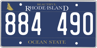 RI license plate 884490
