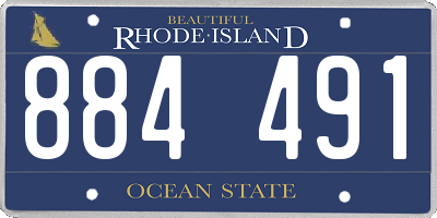 RI license plate 884491