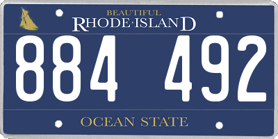 RI license plate 884492