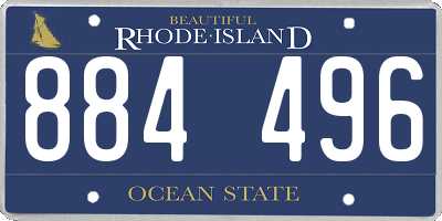 RI license plate 884496