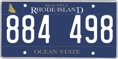 RI license plate 884498