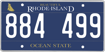 RI license plate 884499