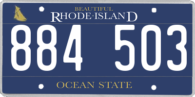 RI license plate 884503