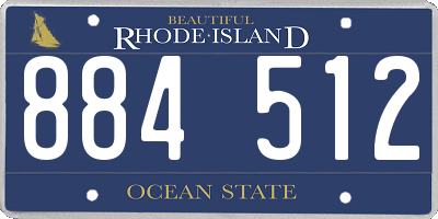 RI license plate 884512