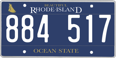 RI license plate 884517