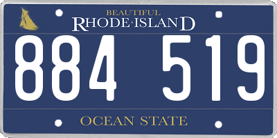 RI license plate 884519