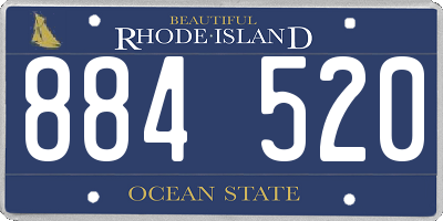 RI license plate 884520