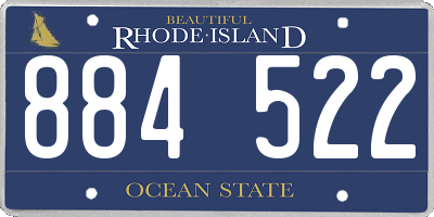 RI license plate 884522