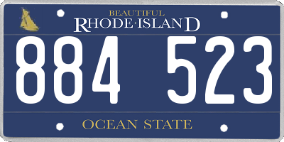 RI license plate 884523