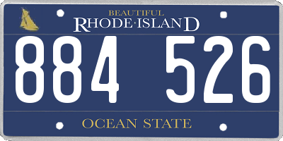 RI license plate 884526