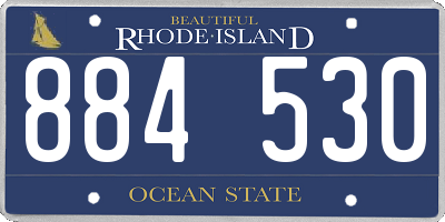 RI license plate 884530