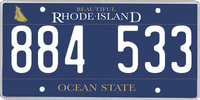 RI license plate 884533
