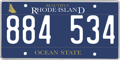 RI license plate 884534