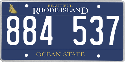 RI license plate 884537