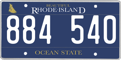 RI license plate 884540