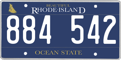RI license plate 884542