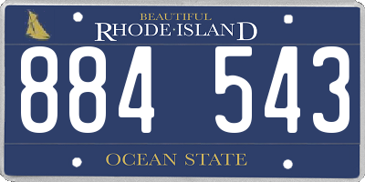 RI license plate 884543