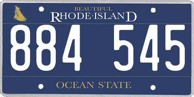 RI license plate 884545