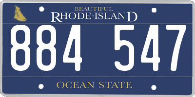 RI license plate 884547