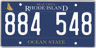 RI license plate 884548