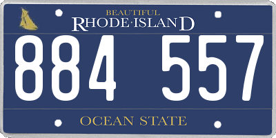 RI license plate 884557