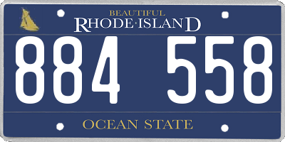 RI license plate 884558