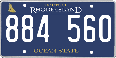 RI license plate 884560