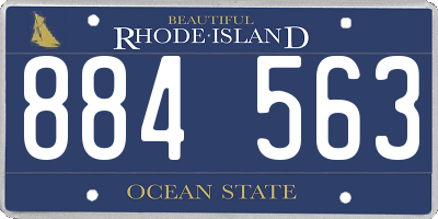 RI license plate 884563