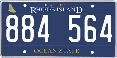 RI license plate 884564